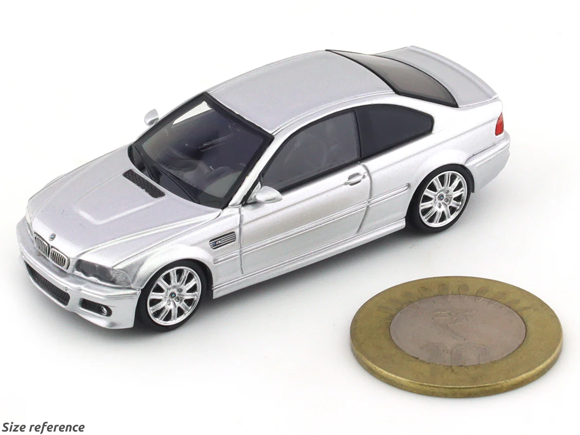 BMW M3 CSL E46 silver 1:64 Stance Hunters diecast scale model car - Image 9