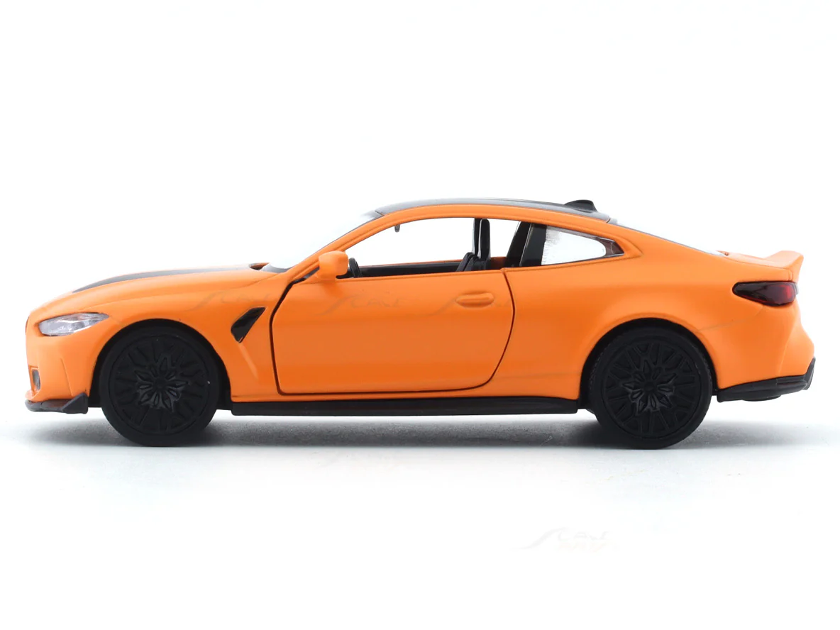 BMW M4 CSL matte orange 1:32 RMZ City 5 inch pullback diecast scale model car - Image 2