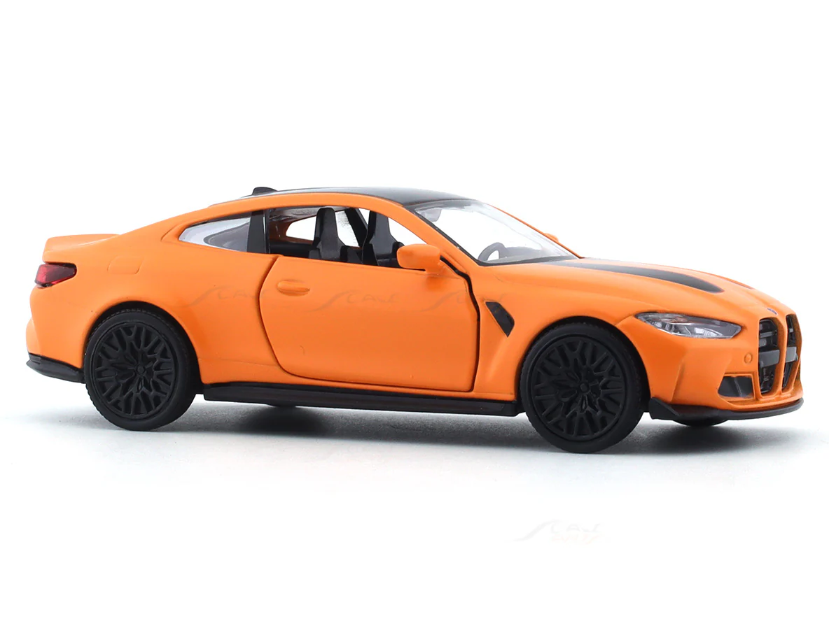 BMW M4 CSL matte orange 1:32 RMZ City 5 inch pullback diecast scale model car - Image 6