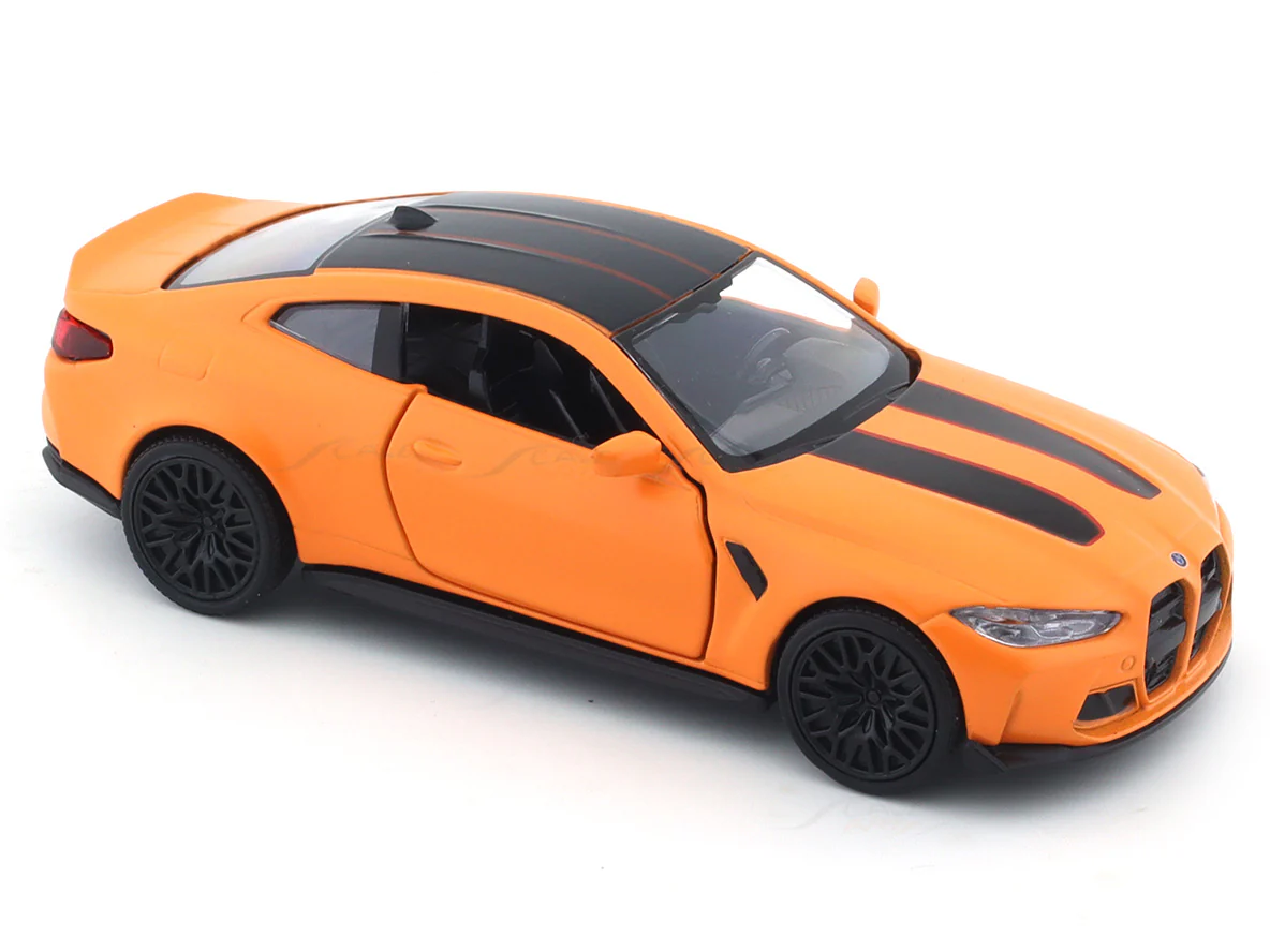 BMW M4 CSL matte orange 1:32 RMZ City 5 inch pullback diecast scale model car - Image 7