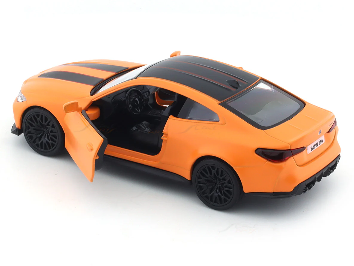 BMW M4 CSL matte orange 1:32 RMZ City 5 inch pullback diecast scale model car - Image 8