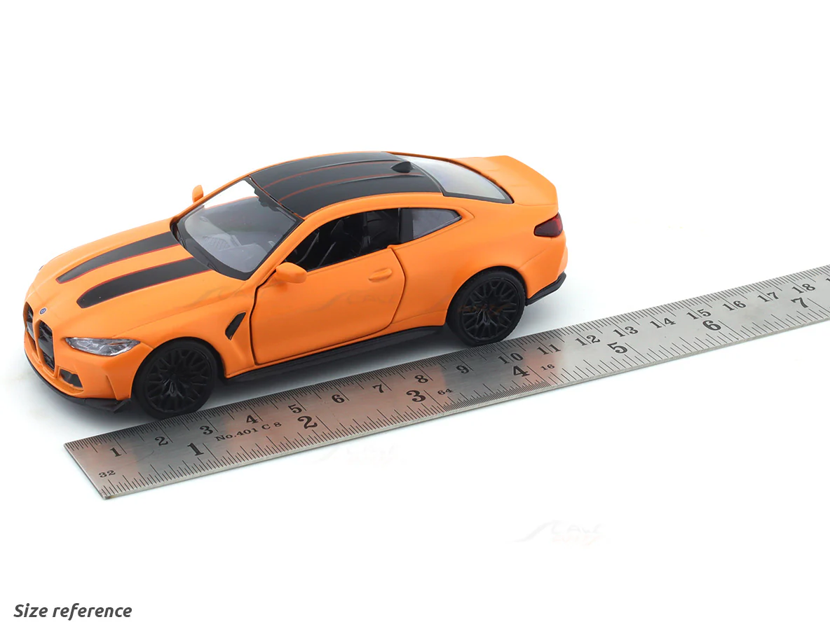 BMW M4 CSL matte orange 1:32 RMZ City 5 inch pullback diecast scale model car - Image 9