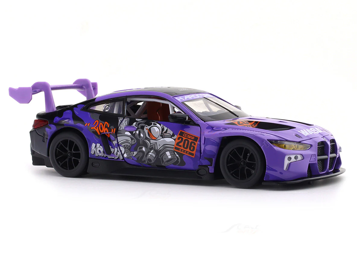 BMW M4 GT3 purple 1:24 MSZ licensed diecast Scale Model car collectible - Image 6