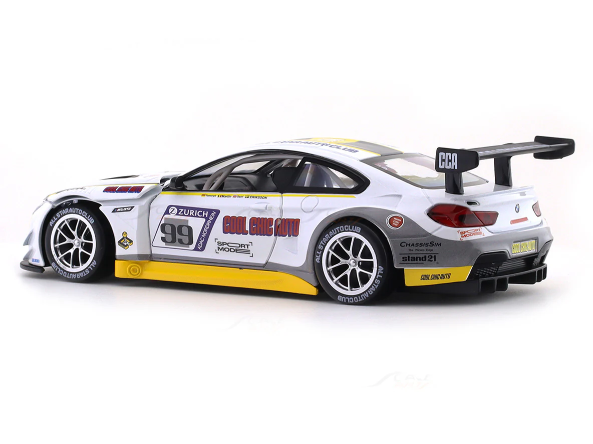 BMW M6 GT3 white 1:24 MSZ licensed diecast Scale Model car collectible - Image 3