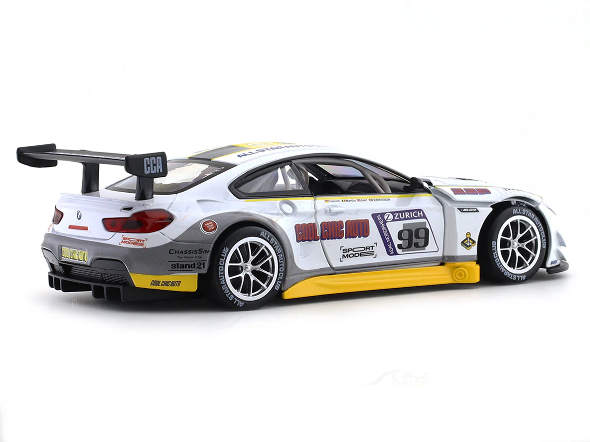 BMW M6 GT3 white 1:24 MSZ licensed diecast Scale Model car collectible - Image 4