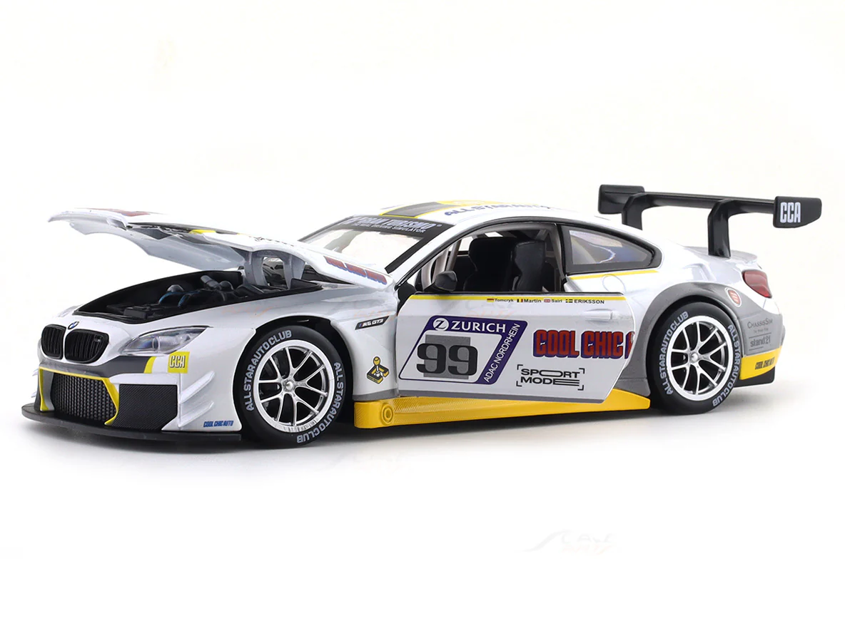 BMW M6 GT3 white 1:24 MSZ licensed diecast Scale Model car collectible - Image 7