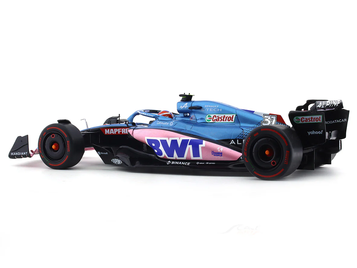 Broken packaging : 2022 Alpine A522 #31 Esteban Ocon 1:18 Solido diecast Scale Model collectible - Image 3