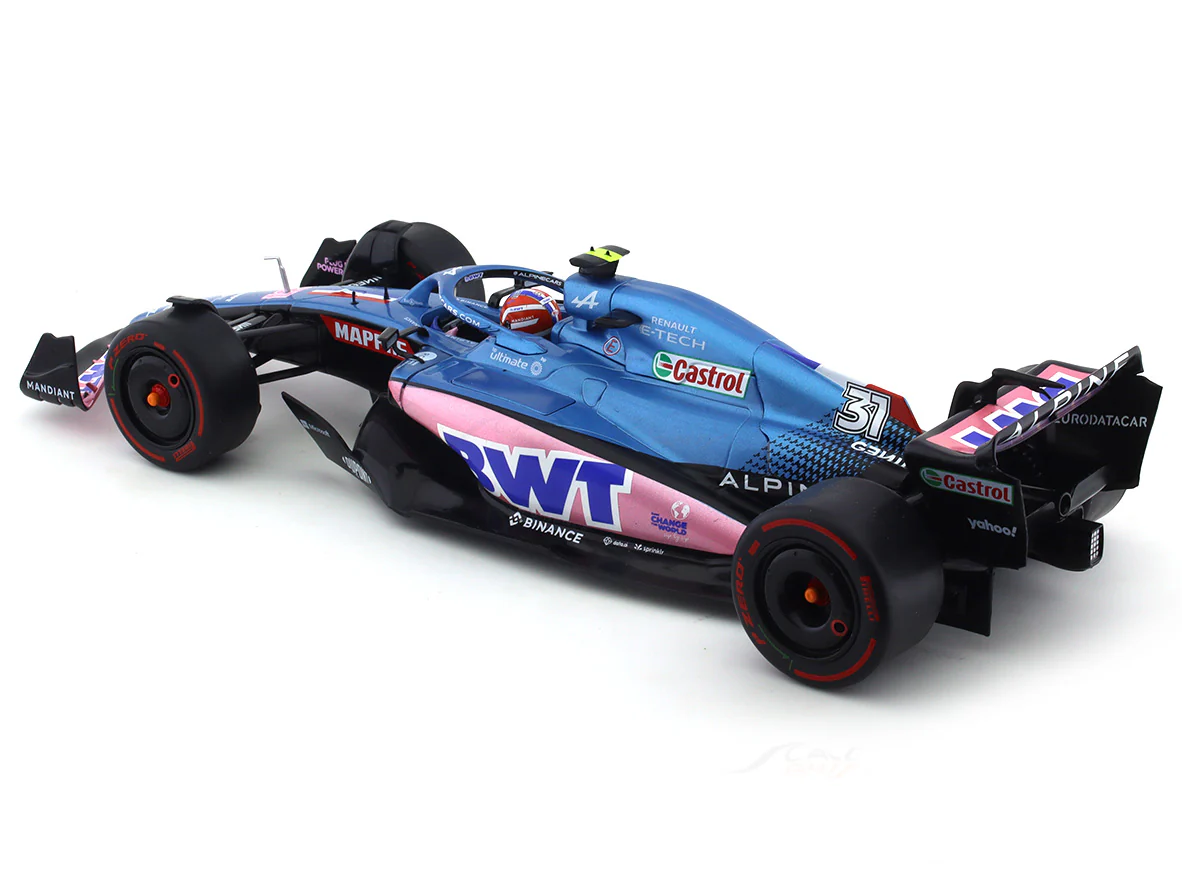 Broken packaging : 2022 Alpine A522 #31 Esteban Ocon 1:18 Solido diecast Scale Model collectible - Image 8