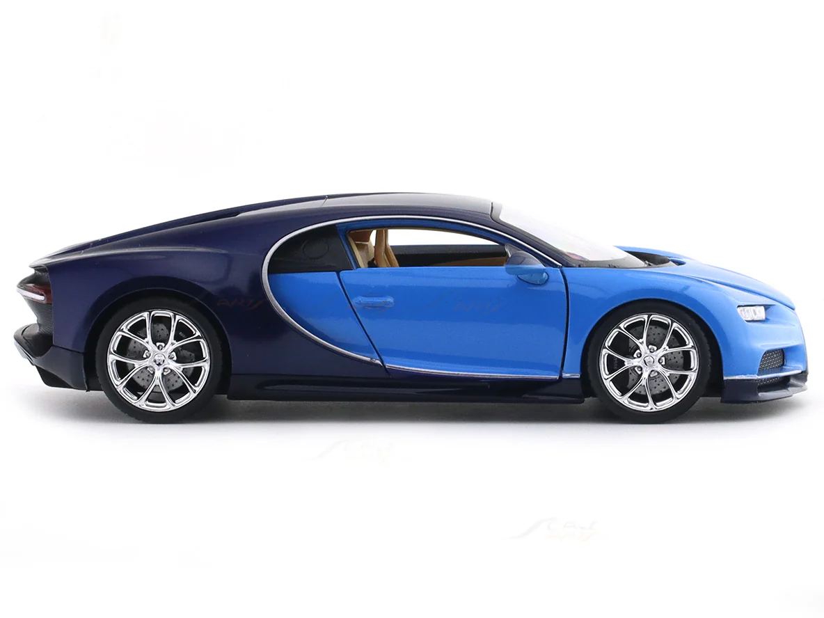Bugatti Chiron Blue 1:24 Welly Licensed Diecast Scale Model Car Collectible - Image 5
