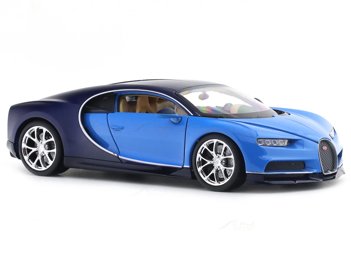 Bugatti Chiron Blue 1:24 Welly Licensed Diecast Scale Model Car Collectible - Image 6
