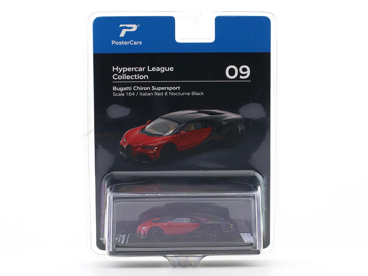 Bugatti Chiron Supersport red 1:64 PosterCars licensed diecast scale model car miniature car - Image 7