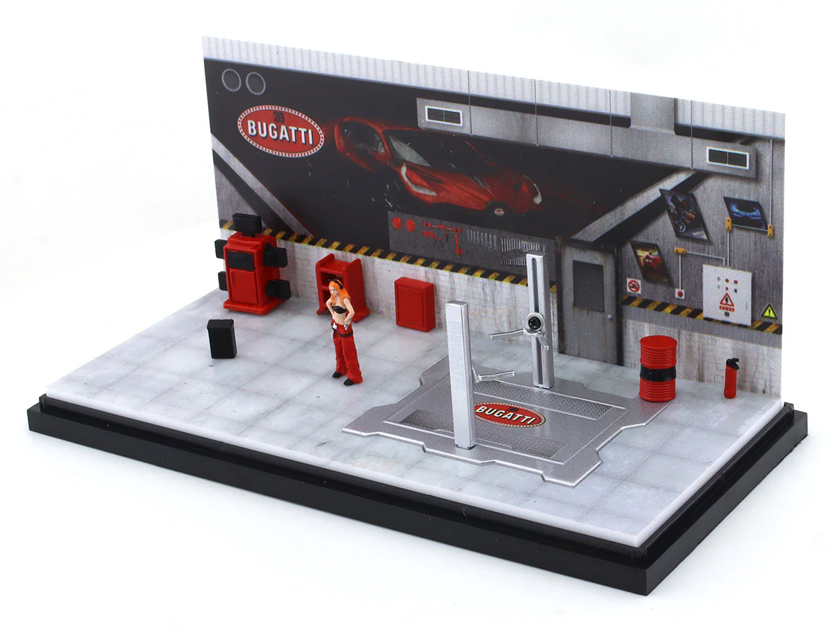 Bugatti Garage Diorama set 1:64 More Art scale model diorama - Image 2