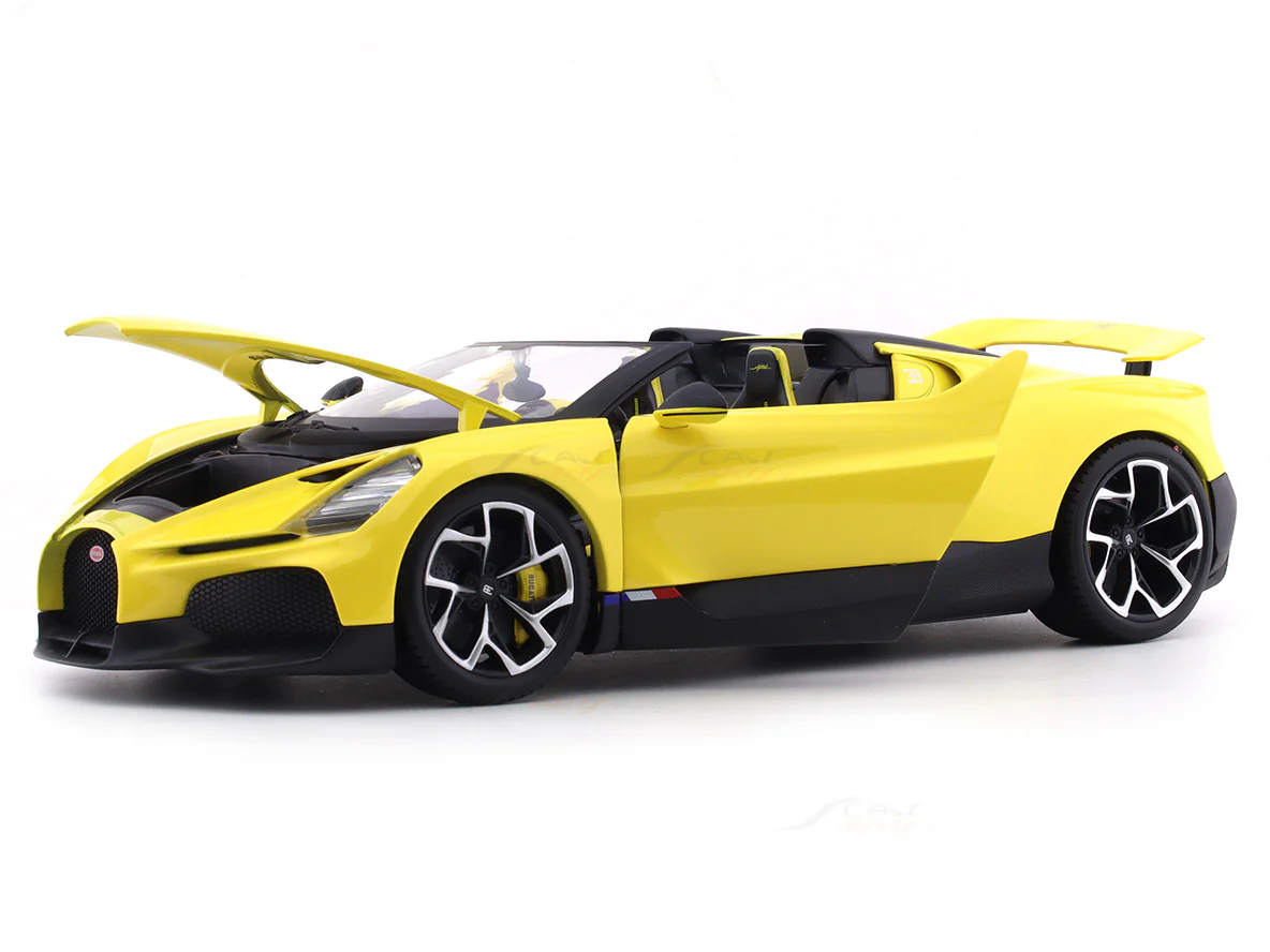 Bugatti Mistral Yellow 1:18 Bburago licensed diecast scale model car collectible - Image 7