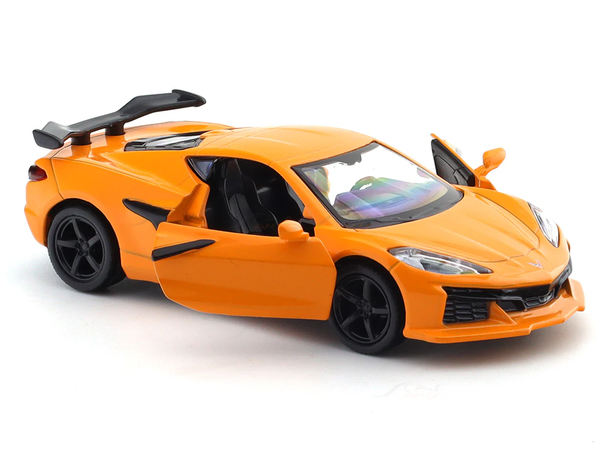 Chevrolet Corvette Z06 orange 1:33-42 RMZ City licensed pull back car scale model - Image 9