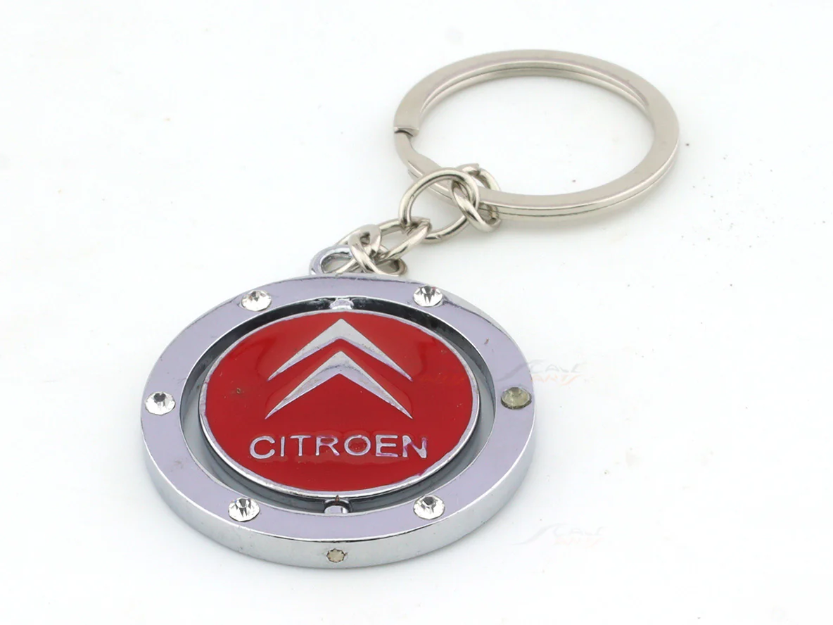 Citroen logo chrome metal keyring / keychain