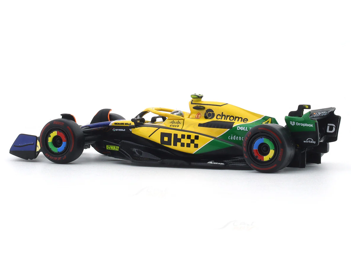 Coffee mug & 2024 McLaren MCL38 No.4 Lando Norris Senna Tribute 1:43 Bburago Formula 1 diecast scale model car - Image 4