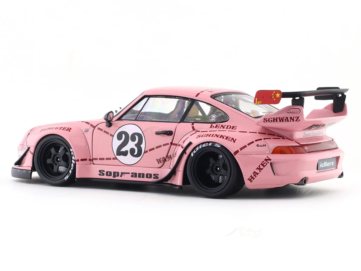 Porsche 911 993 RWB Pink Pig 1:18 Solido licensed diecast scale model car collectible - Image 3