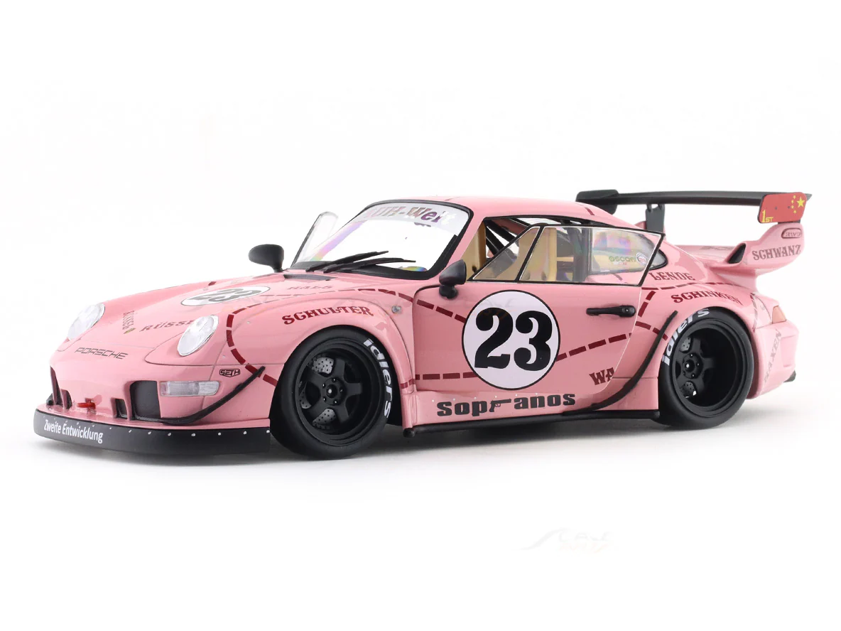 Porsche 911 993 RWB Pink Pig 1:18 Solido licensed diecast scale model car collectible - Image 8