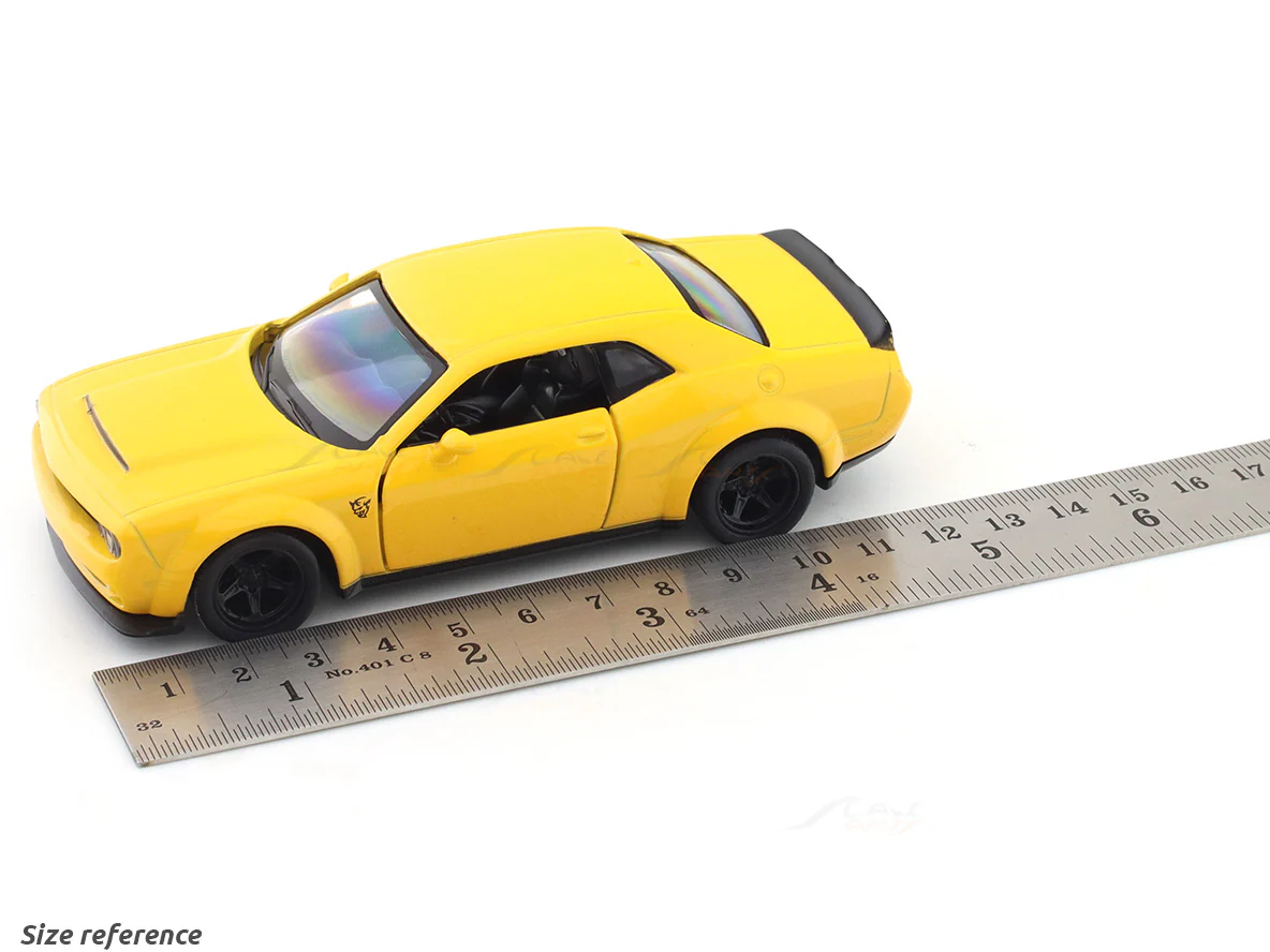 Dodge Challenger SRT Demon yellow 1:33-42 RMZ City licensed pull back car scale model - Image 10