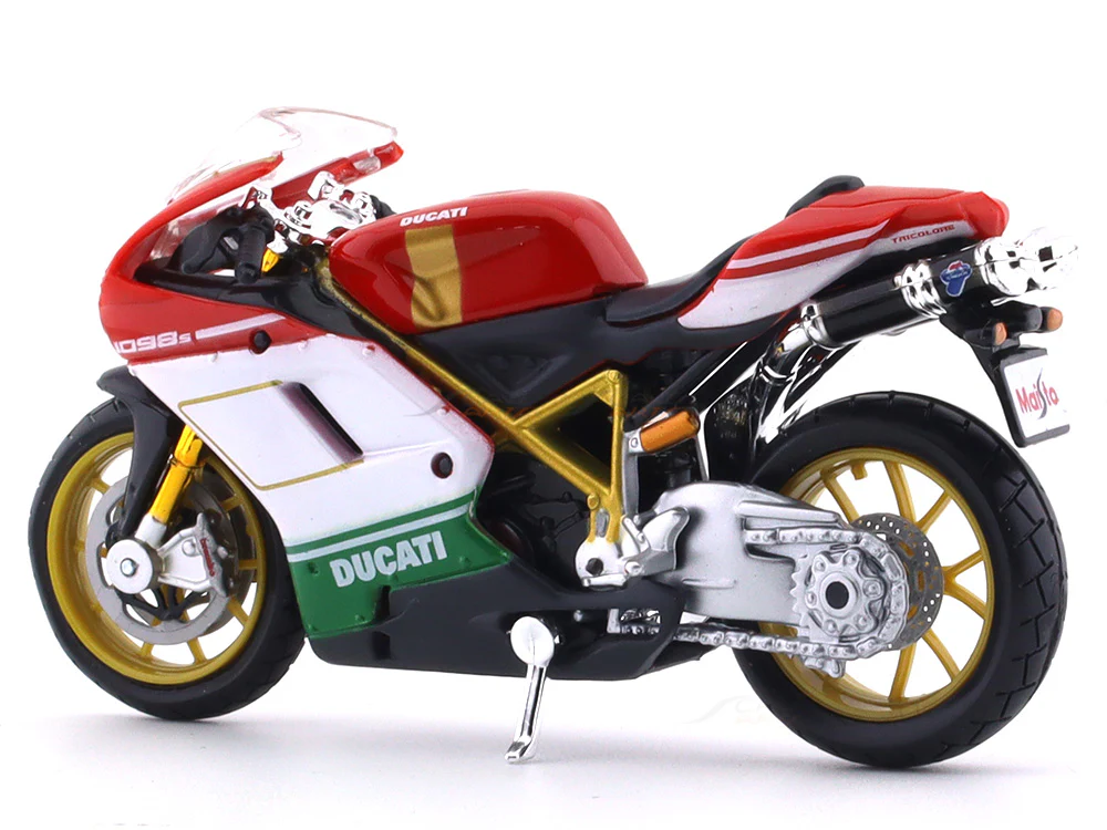 Ducati 1098 S Tricolor 1:18 Maisto licensed Scale Model bike collectible - Image 3
