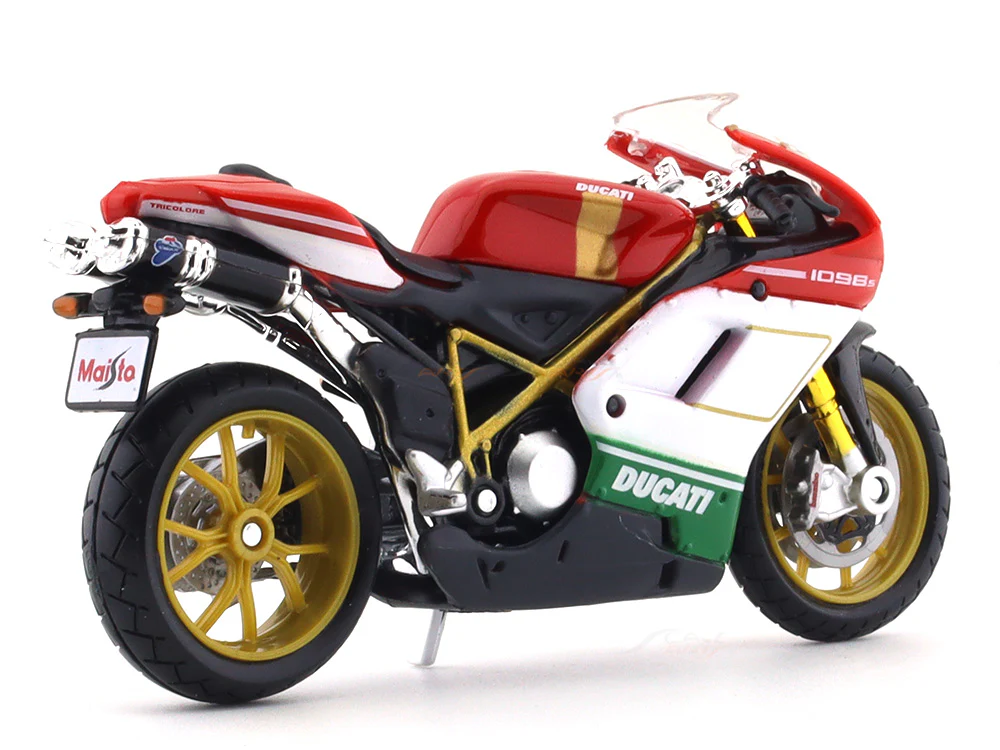 Ducati 1098 S Tricolor 1:18 Maisto licensed Scale Model bike collectible - Image 4