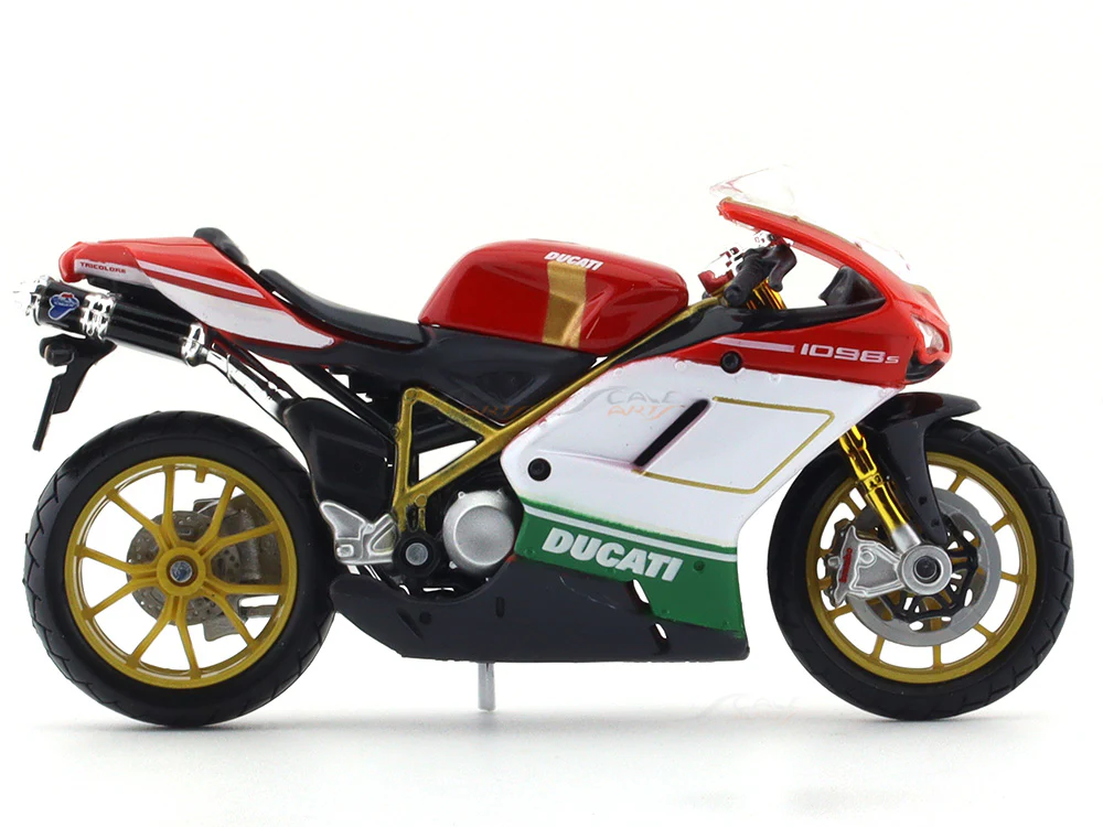 Ducati 1098 S Tricolor 1:18 Maisto licensed Scale Model bike collectible - Image 5