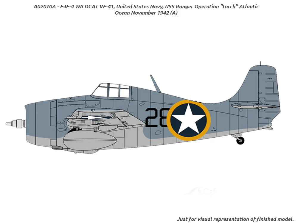 F4F-4 Wildcat 1:72 Airfix plastic model kit fighter jet - Image 2