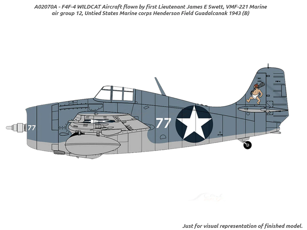 F4F-4 Wildcat 1:72 Airfix plastic model kit fighter jet - Image 3