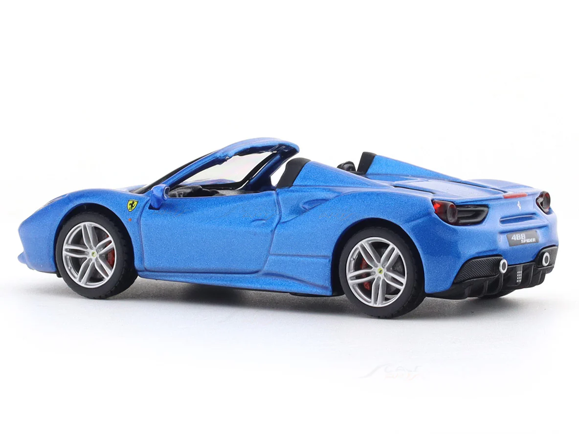 Ferrari 488 Spider blue 1:43 Bburago licensed diecast scale model car - Image 3