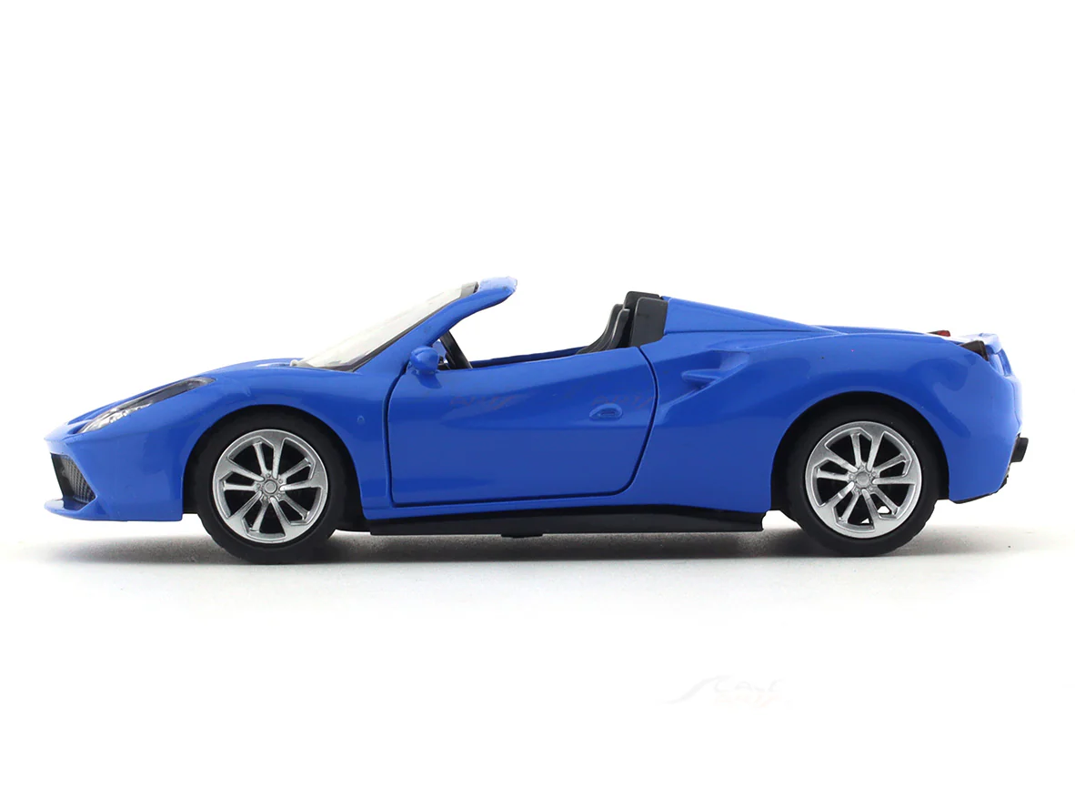 Ferrari like blue pull back alloy car - Image 2
