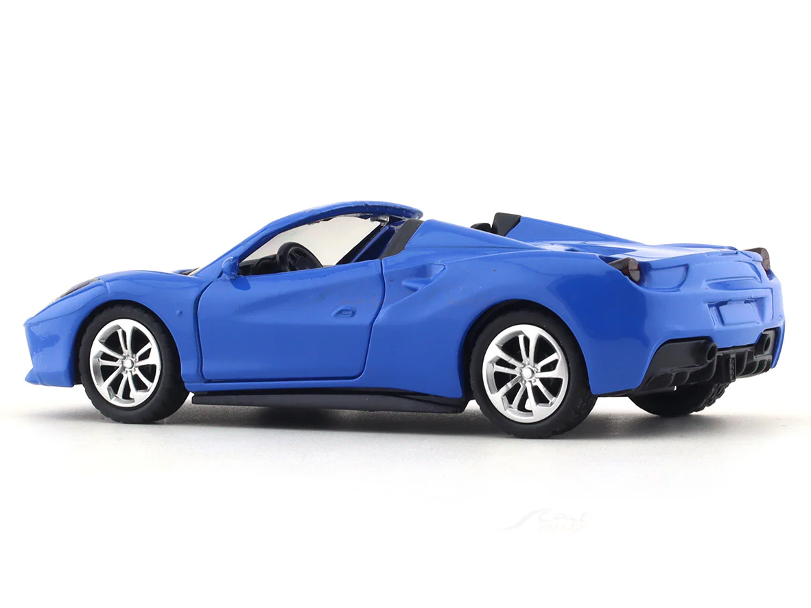Ferrari like blue pull back alloy car - Image 3
