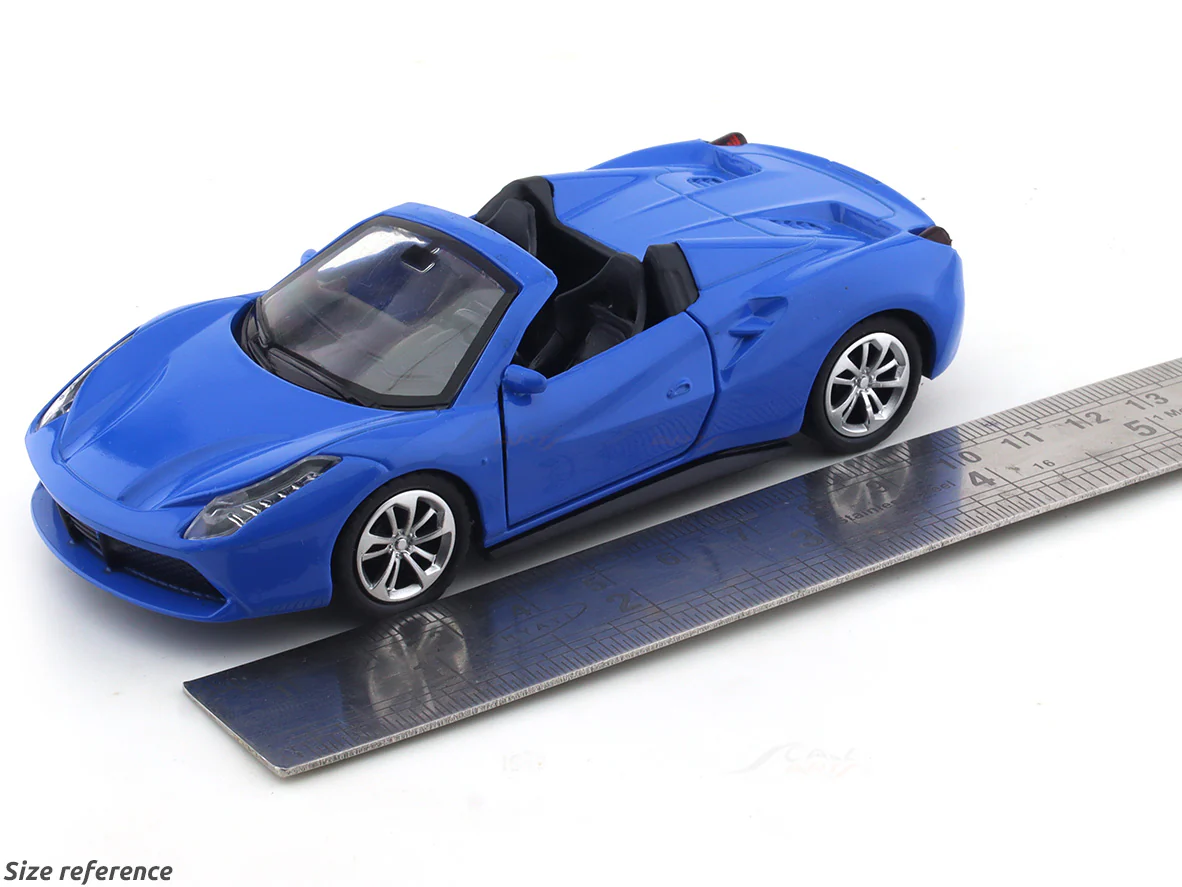 Ferrari like blue pull back alloy car - Image 9