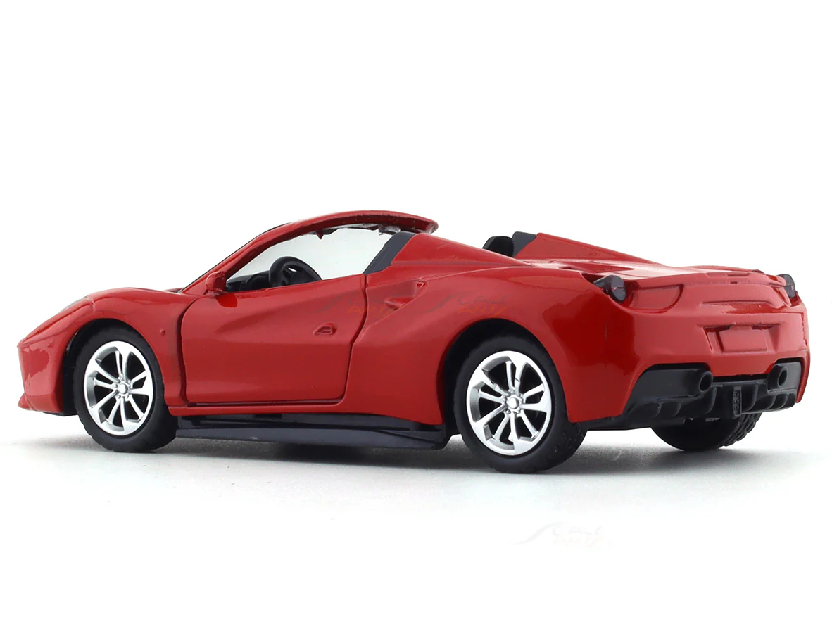 Ferrari like red pull back alloy car - Image 3