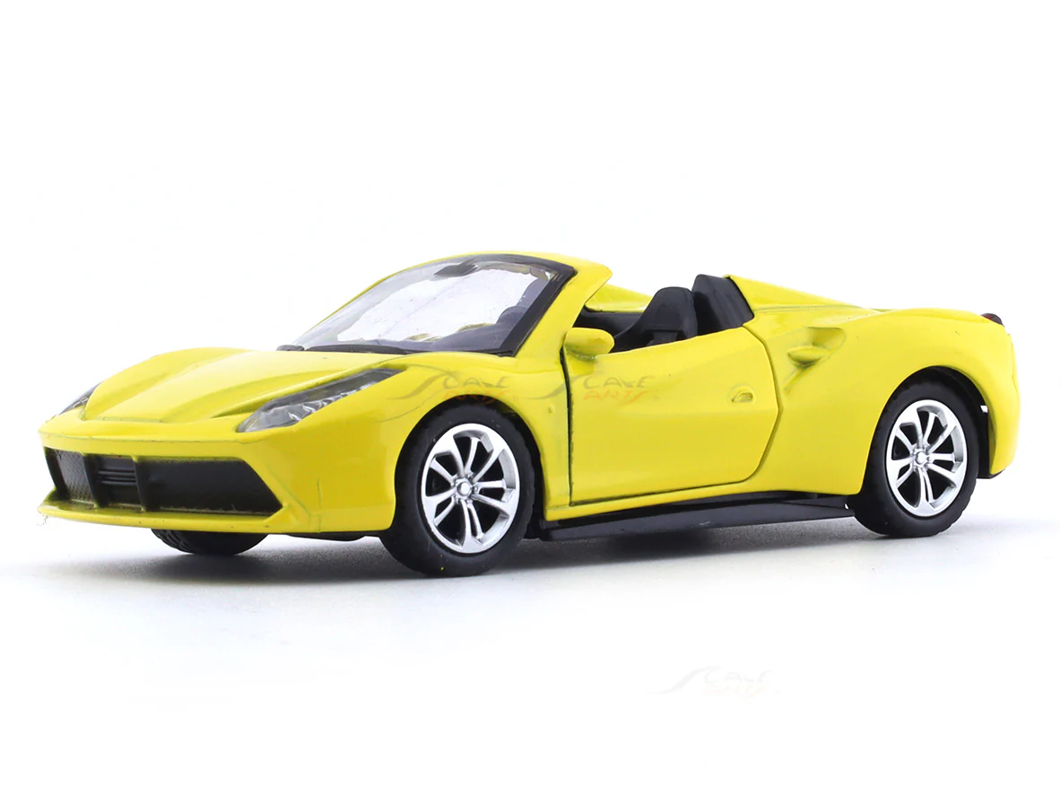 Ferrari like yellow pull back alloy car