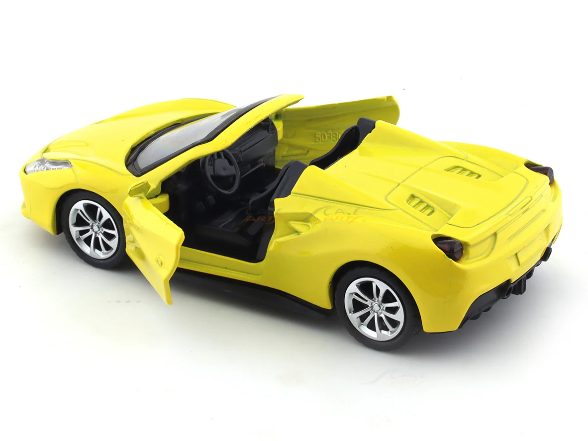 Ferrari like yellow pull back alloy car - Image 8