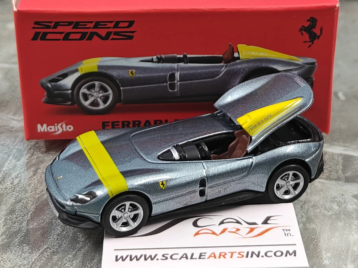 Ferrari Monza SP1 silver 1:64 Maisto licensed diecast scale model car - Image 14