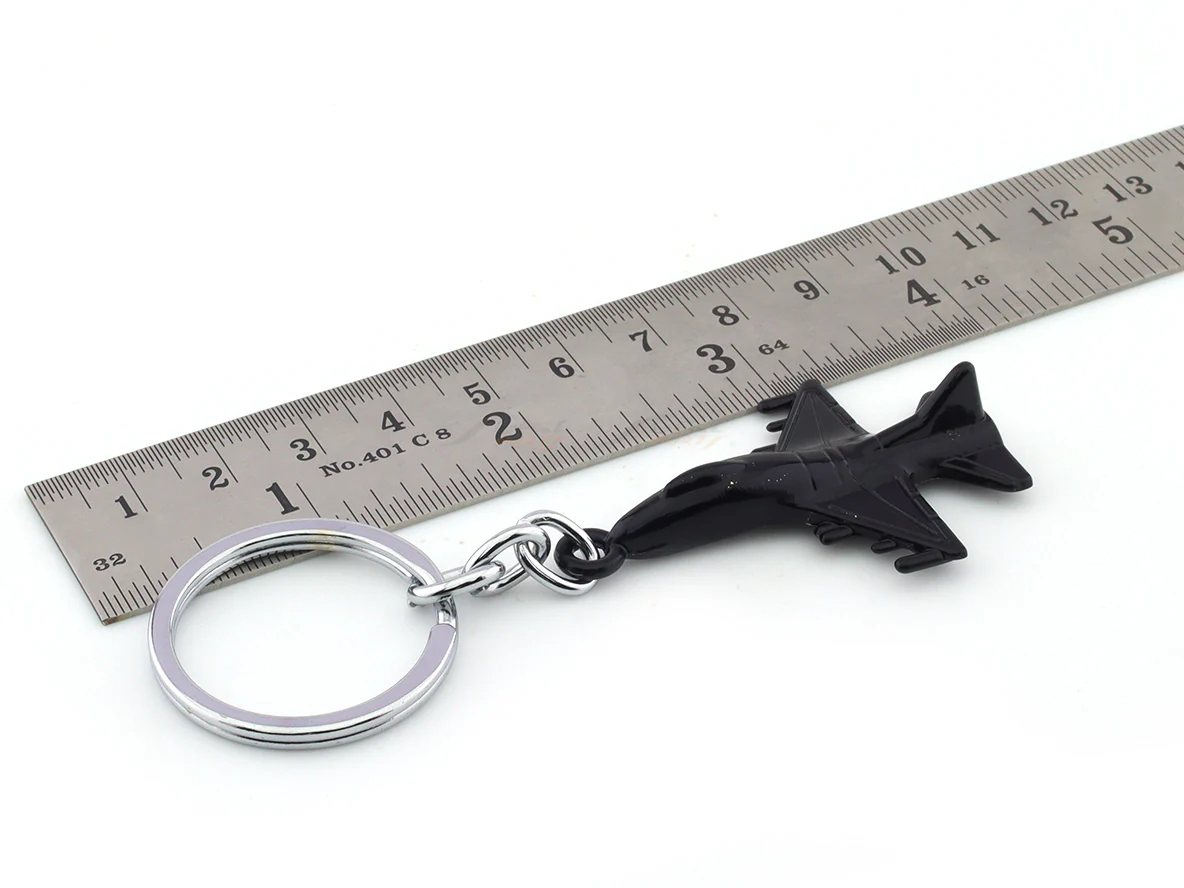 Fighter Plane black metal keyring / keychain - Image 2
