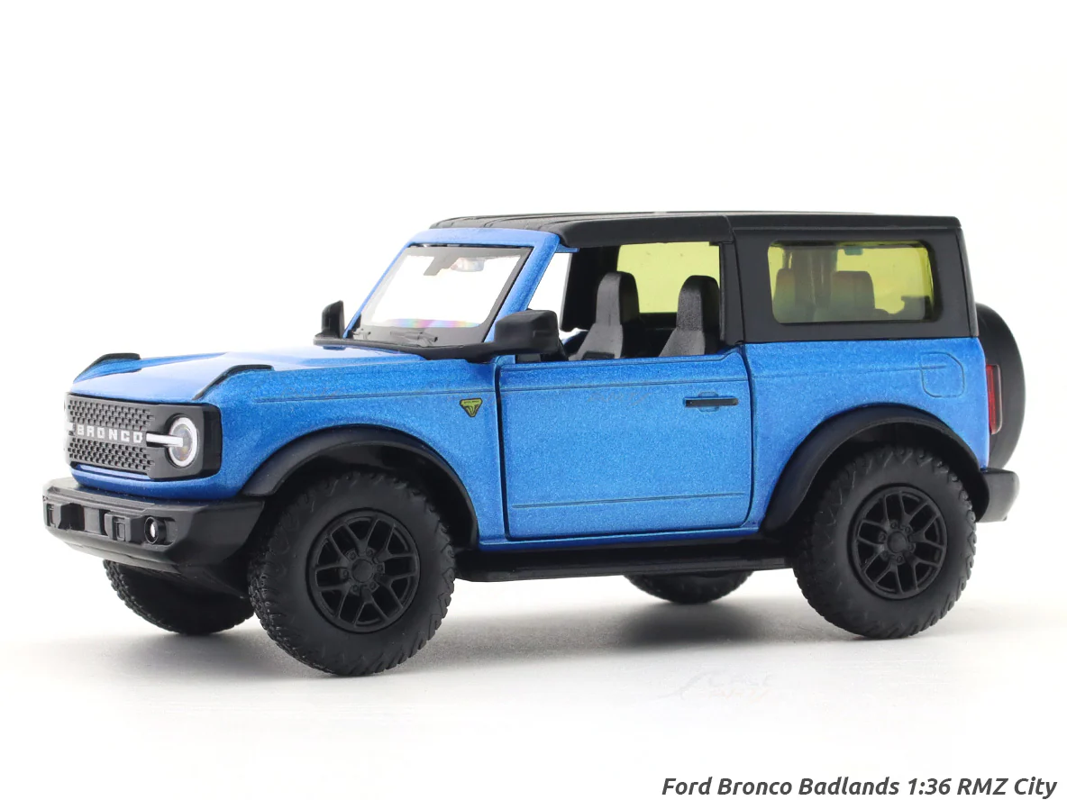 Ford Bronco Badlands blue 1:33-42 RMZ City licensed pull back car scale model
