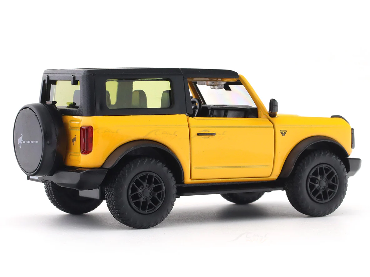 Ford Bronco Badlands yellow 1:33-42 RMZ City licensed pull back car scale model - Image 4