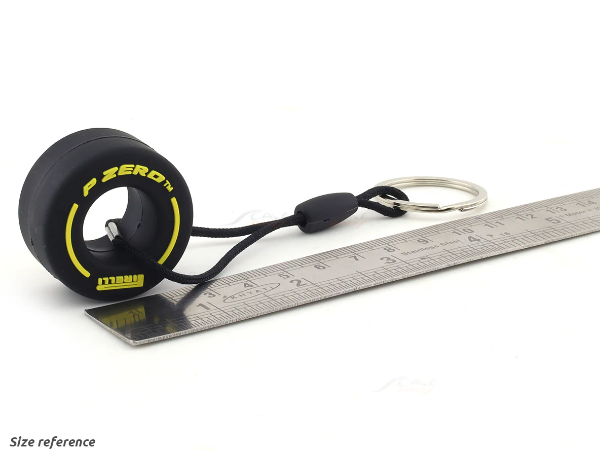Formula One F1 Tire P-Zero Pirelli yellow keyring / keychain - Image 2