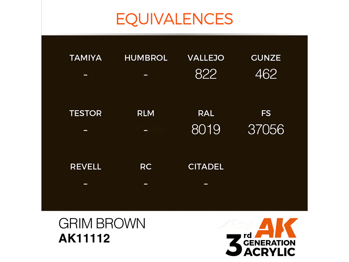 Grim Brown 17ml AK Interactive acrylic color AK11112 - Image 2