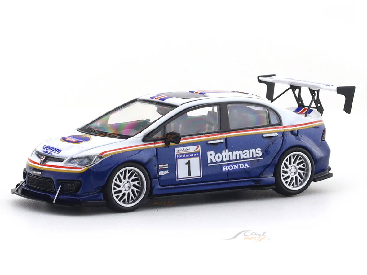 Honda Civic FD2 Rothmans with figure 1:64 Time Micro Diecast Scale Model Car Miniature - Image 2