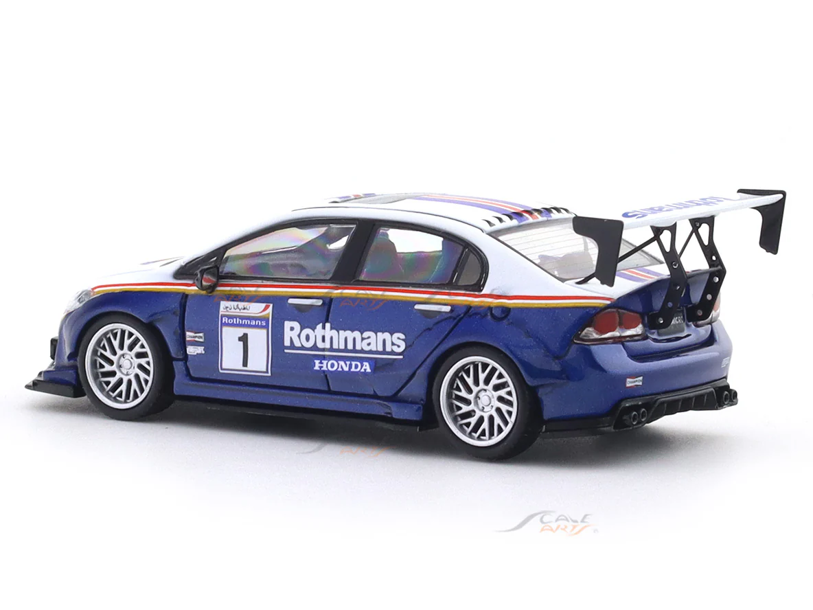 Honda Civic FD2 Rothmans with figure 1:64 Time Micro Diecast Scale Model Car Miniature - Image 4