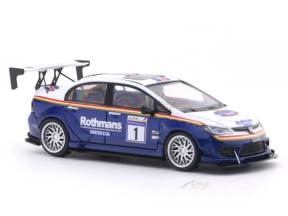 Honda Civic FD2 Rothmans with figure 1:64 Time Micro Diecast Scale Model Car Miniature - Image 7