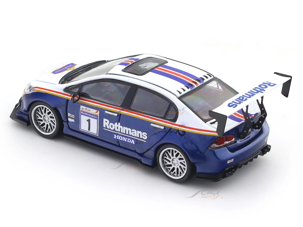 Honda Civic FD2 Rothmans with figure 1:64 Time Micro Diecast Scale Model Car Miniature - Image 9