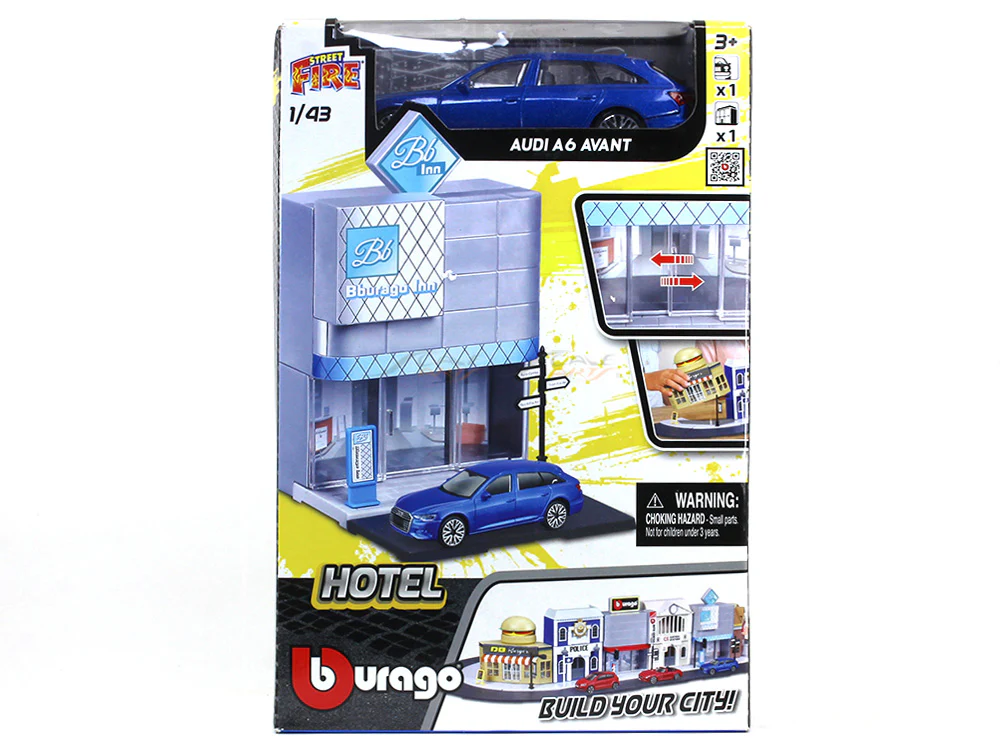 Hotel diorama with car 1:43 Bburago kit