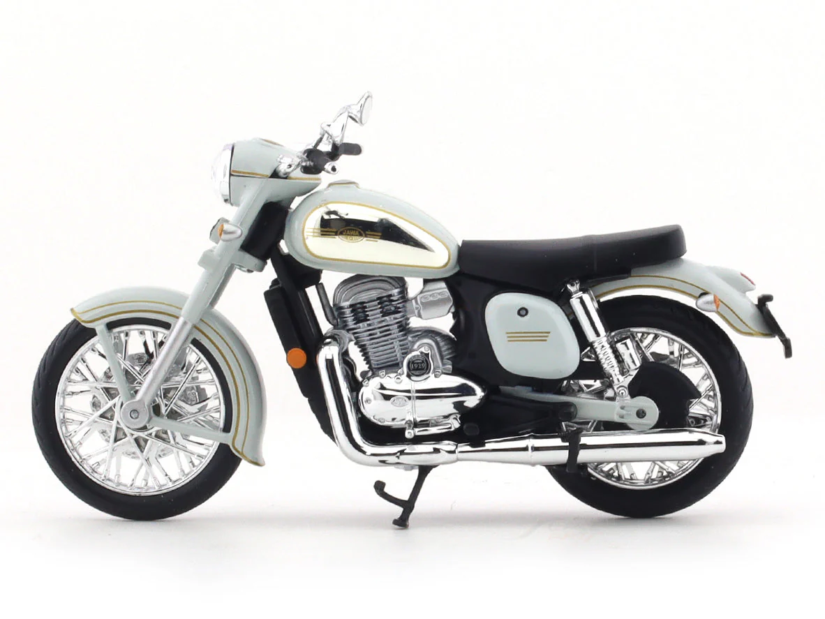 Jawa Classic grey with coffee mug 1:18 Maisto diecast scale Model bike collectible - Image 3