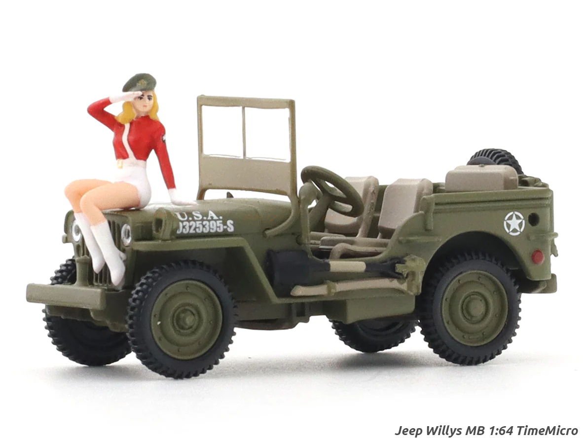 Jeep Willys MB with figure 1:64 TimeMicro diecast scale model car miniature car