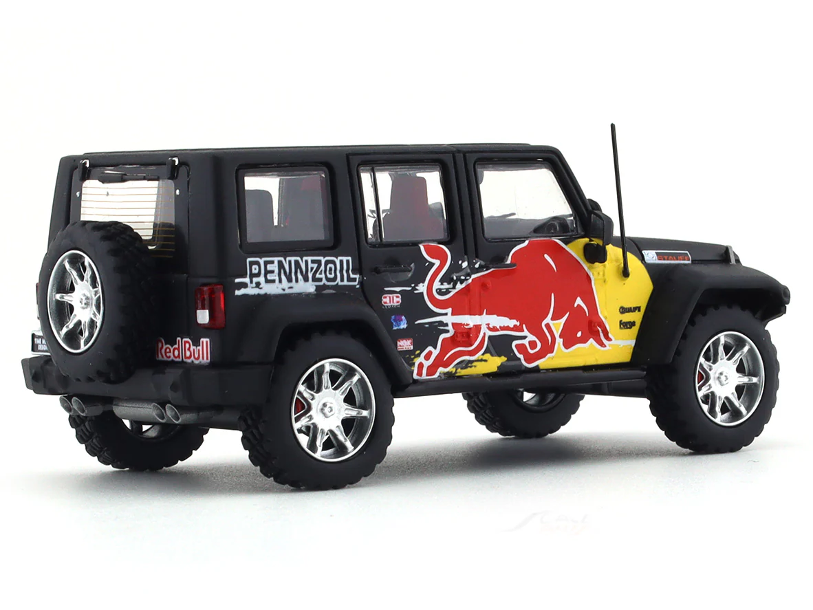 Jeep Wrangler Redbull with figure 1:64 Time Micro diecast scale model car - Image 5