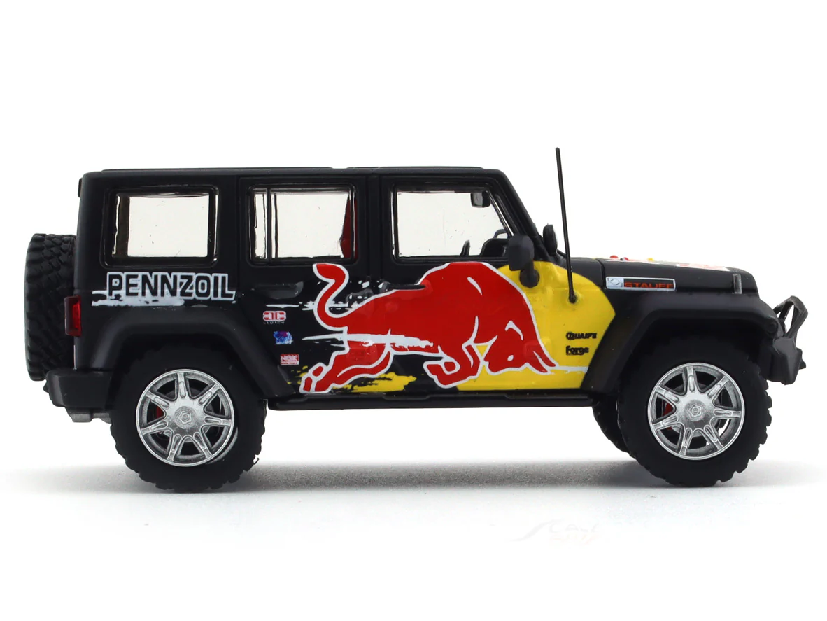 Jeep Wrangler Redbull with figure 1:64 Time Micro diecast scale model car - Image 6